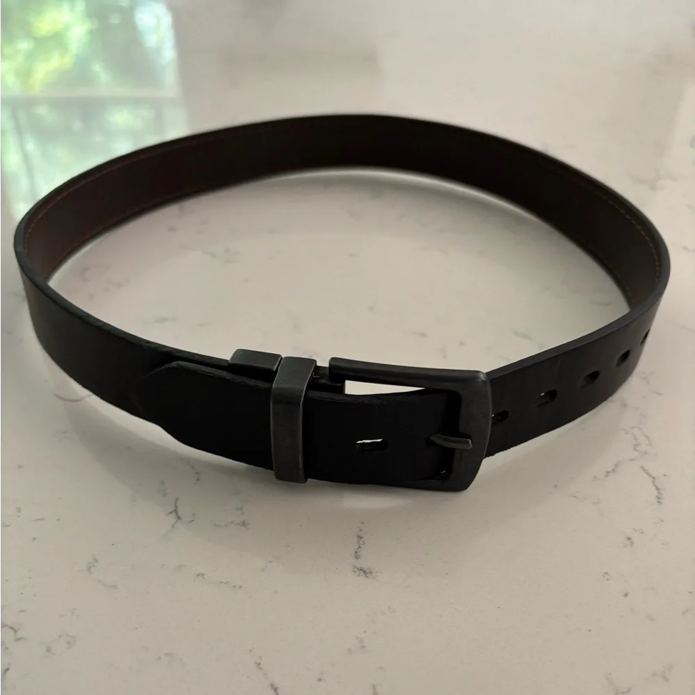 Levi's Brown Leather Belt with Silver Buckle